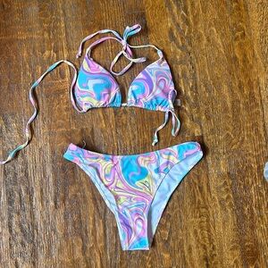 shein colorful summer bikini set